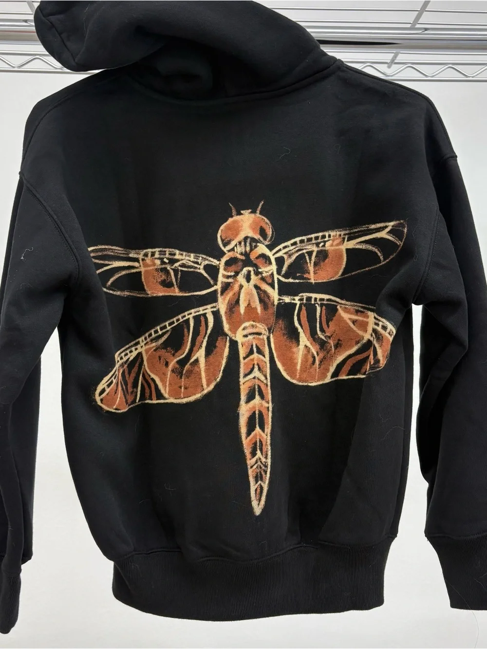 GAP Black Hoodie with Orange Dragonfly Graphic